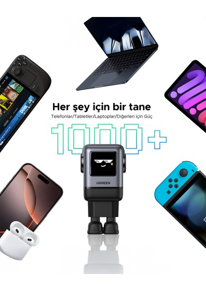 Nexode Uno 100W Robot Gan Hızlı Şarj Cihazı 3xusb-C, 1xusb-A, Gri, 45515B