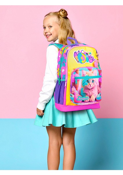 Kedi Desenli Kız Çocuk İlkokul Sırt Çantası 1001 fiyatları