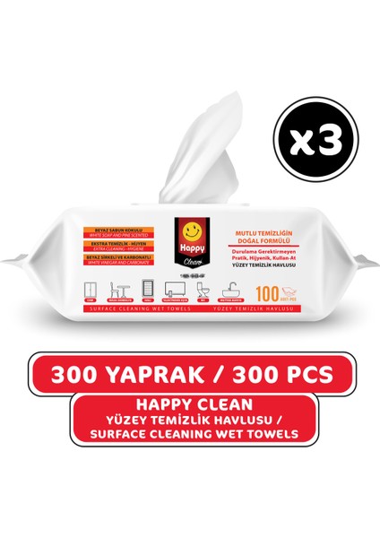 Yüzey Temizleme Havlusu 100 Lü x 3 Adet