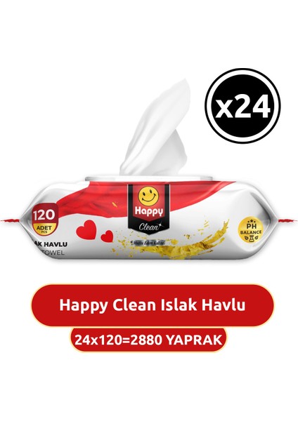 Clean Islak Havlu 120 Li x 24 Adet