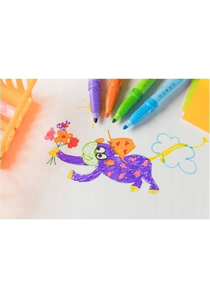 Kids Jumbo Keçeli Boya Kalemi 12'li Çok Renkli Ultra Yıkanabilir Konforlu Tasarım fırsatları