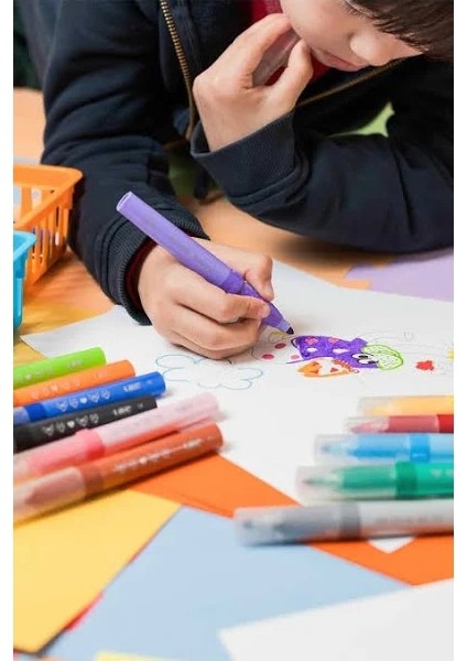 Kids Jumbo Keçeli Boya Kalemi 12'li Çok Renkli Ultra Yıkanabilir Konforlu Tasarım indirimleri