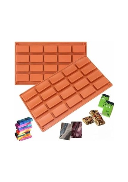 Dikdörtgen Reçine-Epoksi-Polyester-Sabun Kalıbı 20 Li Silikon Sarı Sarı ECMELNM21 fiyatları