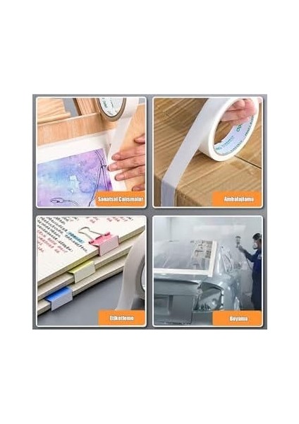 6 Adet Maskeleme Bandı Boya Bandı 18MM x 25 Metre Kağıt Bant fiyatları
