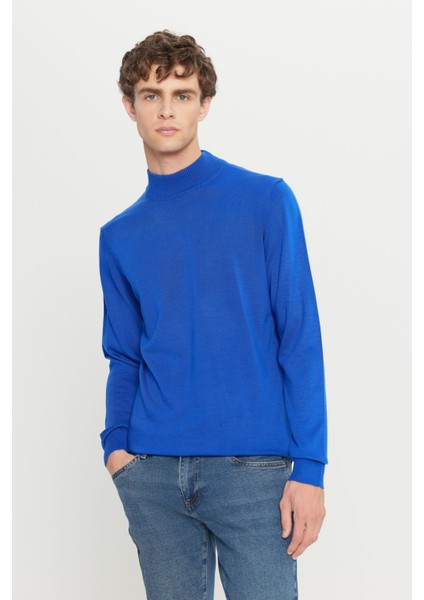 ALTINYILDIZ CLASSICS Erkek Saks Tüylenme Yapmayan Standart Fit Normal Kesim Yarım Balıkçı Yaka Triko Kazak modelleri