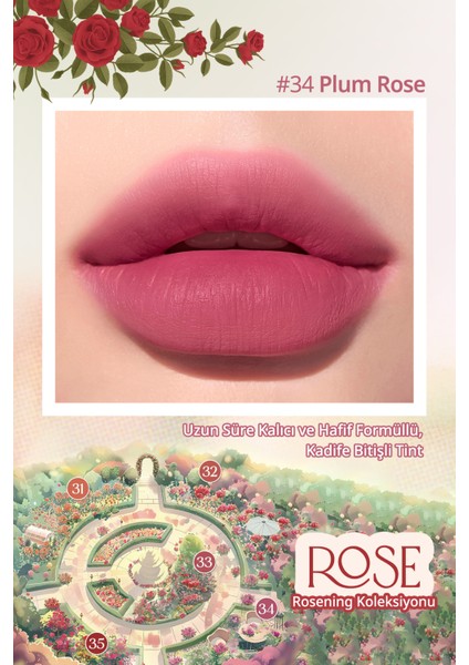 Uzun Süre Kalıcı ve Hafif Formüllü, Kadife Bitişli Tint PERIPERA Ink Airy Velvet (34 Plum Rose) fiyatları