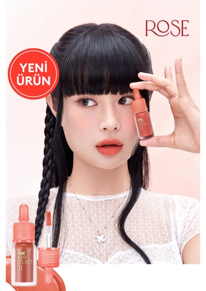 Uzun Süre Kalıcı ve Hafif Formüllü, Kadife Bitişli Tint PERIPERA Ink Airy Velvet (31 Mild Rose)