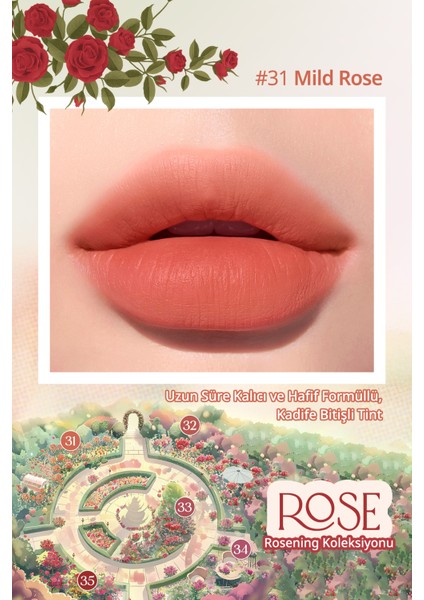 Uzun Süre Kalıcı ve Hafif Formüllü, Kadife Bitişli Tint PERIPERA Ink Airy Velvet (31 Mild Rose) modelleri