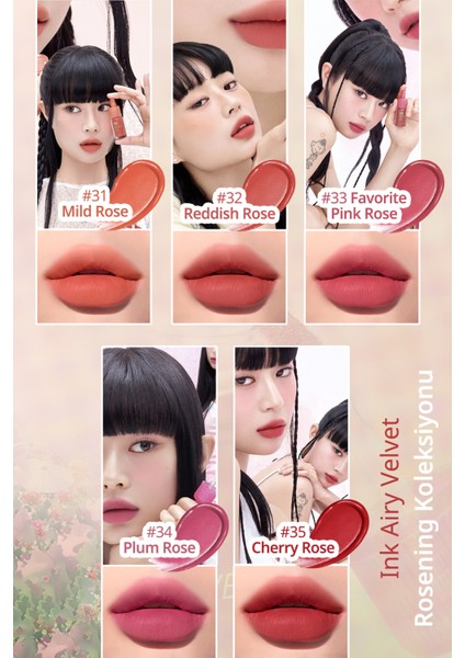 Uzun Süre Kalıcı ve Hafif Formüllü, Kadife Bitişli Tint PERIPERA Ink Airy Velvet (31 Mild Rose) fırsatları