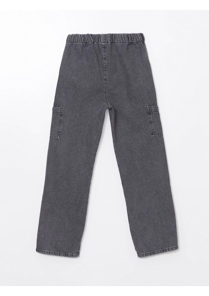 Lcw Kids Siyah Beli Lastikli Kız Çocuk Kargo Jean Pantolon modelleri