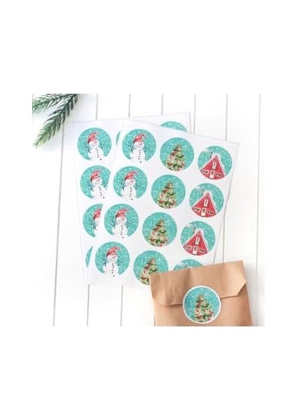 20 Adet Puantiye ve Zikzak Desenli Kese Kağıdı (18X30 Cm) ve Çiçekli Yılbaşı Şekilli Stickerdan Olu fiyatları
