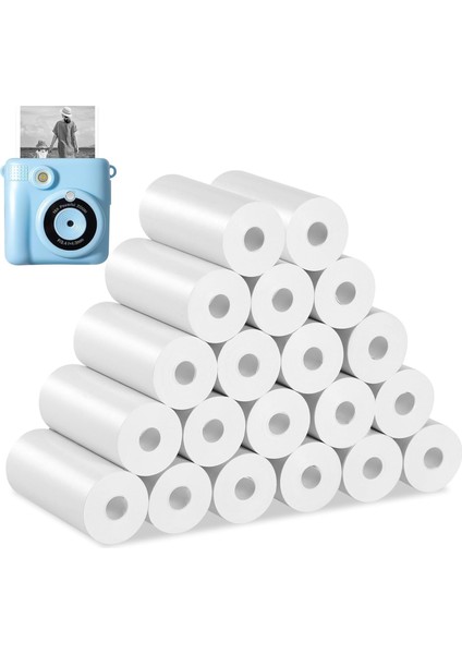20 Rulo Termal Kağıt 57 mm x 25 Mm, Çocuk Kamerası Için Termal Kağıt, Baskı Kağıdı, Anında Baskı Için Yedek Baskı Kağıdı, Termal Rulo, Çocuk Kamerası Için, Mini Termal Yazıcı Için Yazıcı Kağıdı