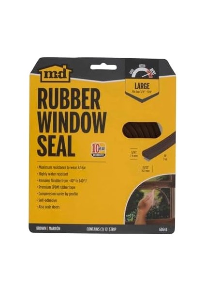 Building Products 63644 All-Climate Epdm Weatherstrip, Ekstra Büyük Boşluklar Için All Strip, 5/16 Inç x 5,2 M, Kahverengi modelleri