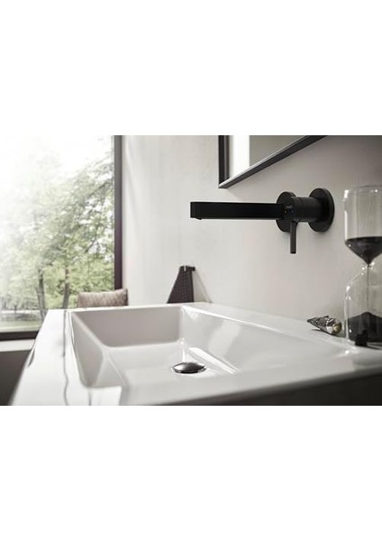 Waschtischarmatur Unterputz Für Wandmontage Finoris, Wasserhahn Bad Mit Ablaufgarnitur Unverschließbar, Badarmatur Wassersparend, Mattschwarz fiyatları