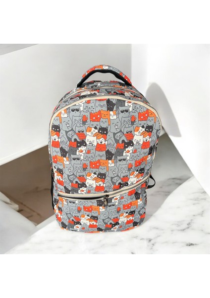 Sevimli Kedi Desenli Okul Çantası - Ergonomik, Geniş Hacimli ve Suya Dayanıklı Sırt Çantası