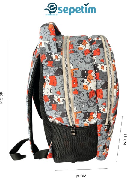 Sevimli Kedi Desenli Okul Çantası - Ergonomik, Geniş Hacimli ve Suya Dayanıklı Sırt Çantası indirimleri