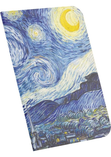 The Starry Night, Van Gogh 1889, A4 Defter I, Çizgisiz, Toplam 64 Sayfa, Tel Dikiş, Esnek Kapak, Oval Kenar, Tuval Doku, 60 Gram, Sarı Krem Renk, 21X29,7X0,5CM