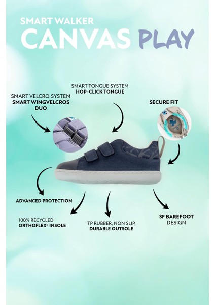 Smart Walker Canvas Play Lacivert Barefoot Çocuk Ayakkabı fiyatları
