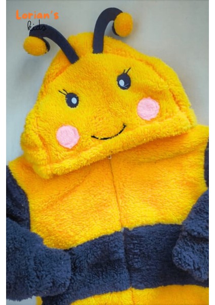 Welsoft Arı Yumuşak Peluş Fermuarlı Bebek Tulumu - 4 Yaş