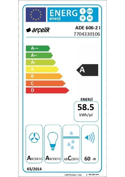 Ade 606-2 I Ankastre Duvar Tipi Davlumbaz