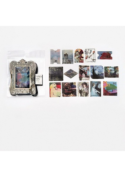 Impresyonist Pul Temalı 45 Adet Sticker Seti - Bullet Journal