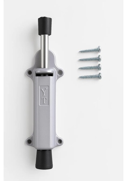 Basmalı Kapı Stoperi, Şık Tasarım, 4 Vida Dahil, Dayanıklı Metal, Kolay Montajlı, Modern Tasarımlı Kapı Tutucu, Estetik ve Ergonomik Iç Mekan Aksesuarı (Gri)
