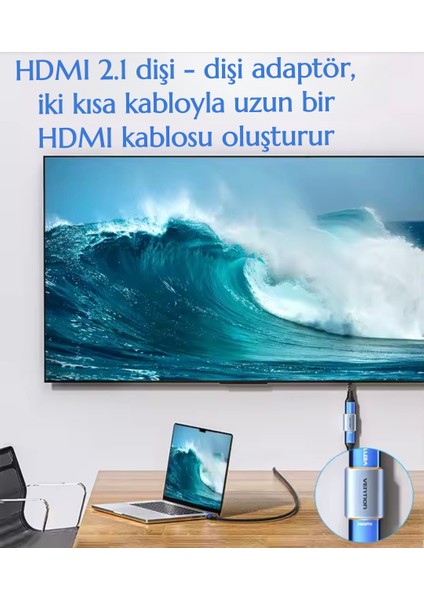 HDMI Dişiden Dişiye HDMI 2.1 Uzatma Dönüştürücü Adaptör 48Gbps 8K+4K Desteği Ce Lisanslı Orjinal Çevirici Dönüştürücü Adaptör fırsatları