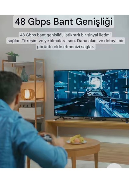 HDMI Dişiden Dişiye HDMI 2.1 Uzatma Dönüştürücü Adaptör 48Gbps 8K+4K Desteği Ce Lisanslı Orjinal Çevirici Dönüştürücü Adaptör
