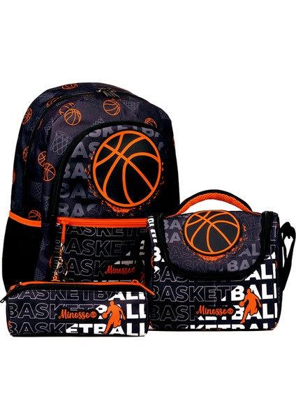 Basketbol Desenli Erkek Çocuk İlkokul 3'lü Çanta Seti MINOSSOSET1010
