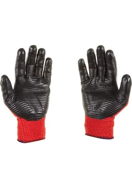 Pn5 Zebra Polyester Örme Nitril Eldiven Çift - No:9 - Kırmızı Siyah fiyatları
