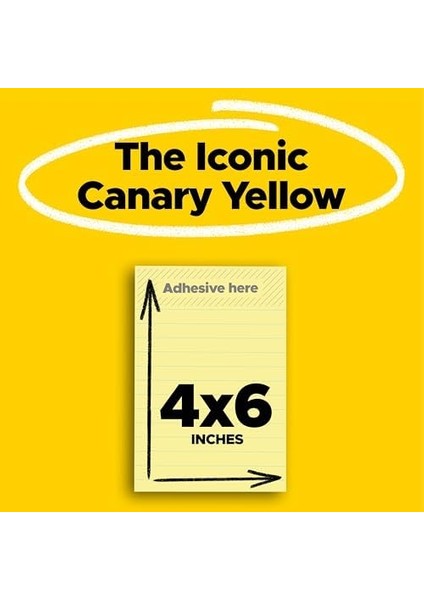 Notes, 4 x 6, Lined, Canary Yellow, 12 100-SHEET Ped/paket fiyatları