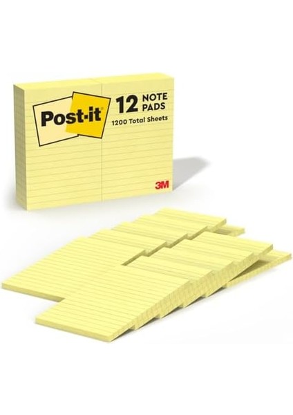 Notes, 4 x 6, Lined, Canary Yellow, 12 100-SHEET Ped/paket modelleri