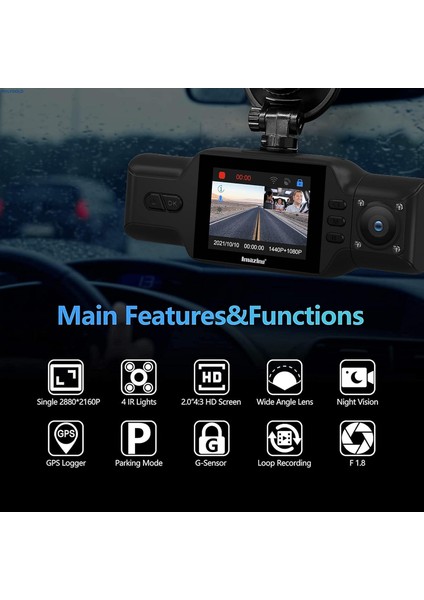 M8 Çift Lensli Araç Içi Dikiz Gps Dashcam Araba Kamerası indirimleri