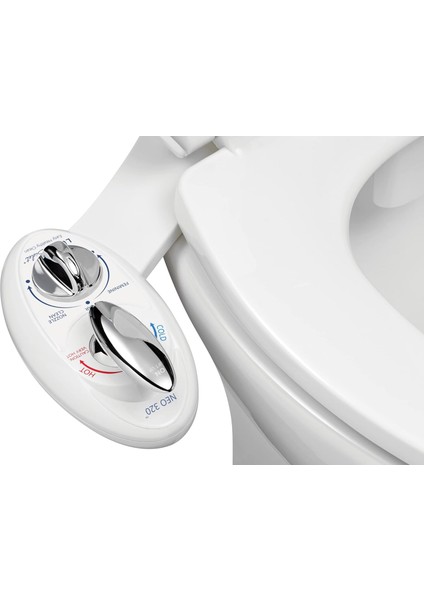 Bidet Neo 320 (Elite Series) - Kendi Kendini Temizleyen Dual Başlık -, Sıcak ve Soğuk Su ile Elektrik Mekanik Bide Wc-Sabitleme W/güçlü Musluk Valfler ve Metal Hortumlar, Neo 320 White