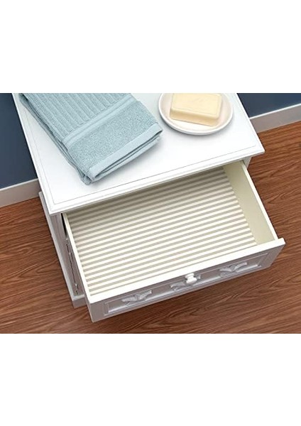 Dolap Kağıdı, Yapışmaz, Lüks Kumaş, Pajama Stripe Tan, 1 fiyatları