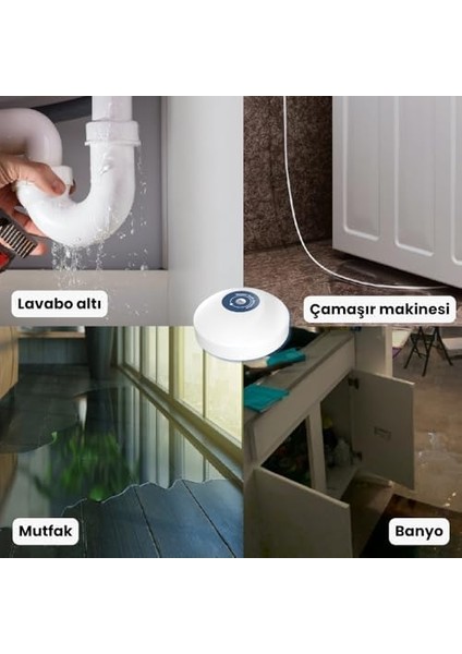 Su Baskını Sensörü - Dahili Alarmlı ( Tuya, Smart Life Uyumlu ) modelleri
