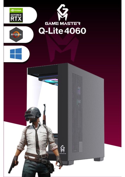 Qlite 4060 R5 5600 Cpu 32GB Ddr4 Ram 512GB M.2 SSD RTX4060 10X Argb Sıvı Soğutuculu Siyah Gaming Pc fırsatları