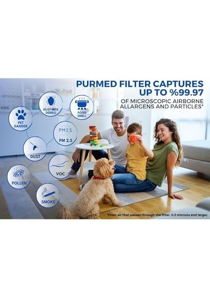 Levoit Core 300, Core 300S Air Purifier Uyumlu Hepa + Karbon Filtre - (Yeşil) modelleri