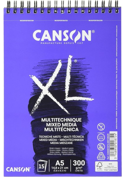 Spp Canxl Mix Media 15S A5 300G Çok Amaçlı Blok