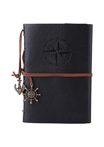 Vintage Doldurulabilir Notebook, Birinci Sınıf Pu-Deri Klasik Kabartmalı Trl Journal Günlük Boş Sayfa ve Retro Kolye Ucu fiyatları