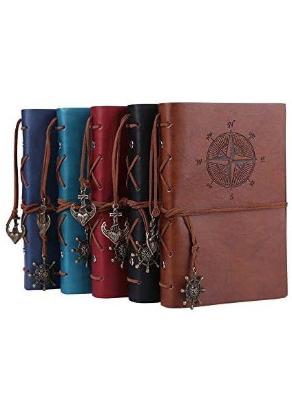 Vintage Doldurulabilir Notebook, Birinci Sınıf Pu-Deri Klasik Kabartmalı Trl Journal Günlük Boş Sayfa ve Retro Kolye Ucu modelleri