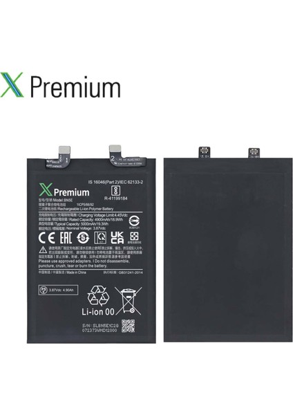 Xpremium Xiaomi Redmi Note 12 Pro 4g (BN5E) Batarya – 4900 Mah Süper Yüksek Kapasiteli Güçlendirilmiş Pil modelleri