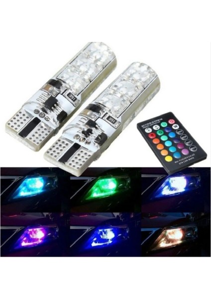 Kumandalı Rgb T10 Park Ledi Far Ledi Renkli Park Ampulü modelleri