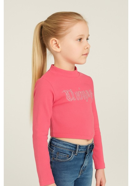Moda Kız Çocuk Pembe Uzun Kollu Crop Bluz – Günlük & Okul Kombinlerine Uygun, Kız Çocuk Bluz modelleri