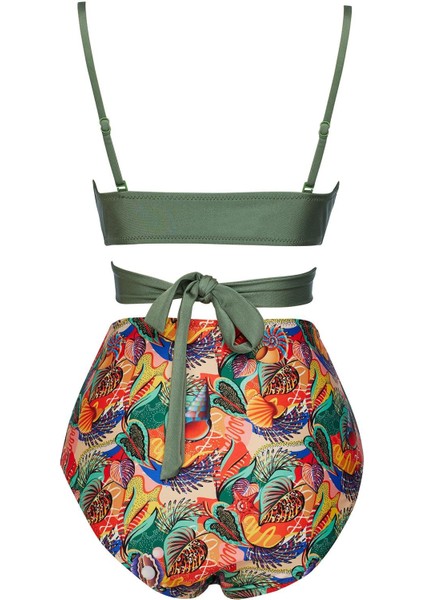 Yüksek Bel Çapraz Bağcıklı Bikini Takım fiyatları