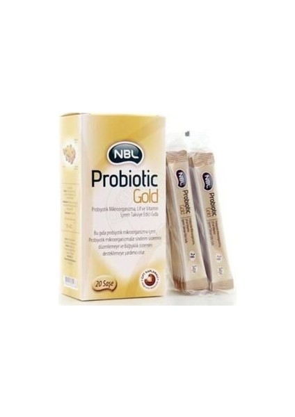 Probiotic Gold 20 Saşe Portakal Aromalı Probiyotik Takviye Edici Gıda - Lif ve Vitamin C, E, A, B1, B2, B6 İçerir fiyatları