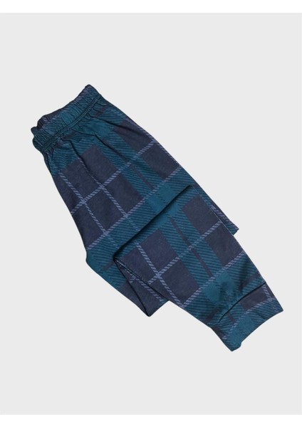 Erkek Çocuk %100 Pamuklu Füme Ekose Desen Uzun Kollu Mevsimlik Pijama Takımı fırsatları