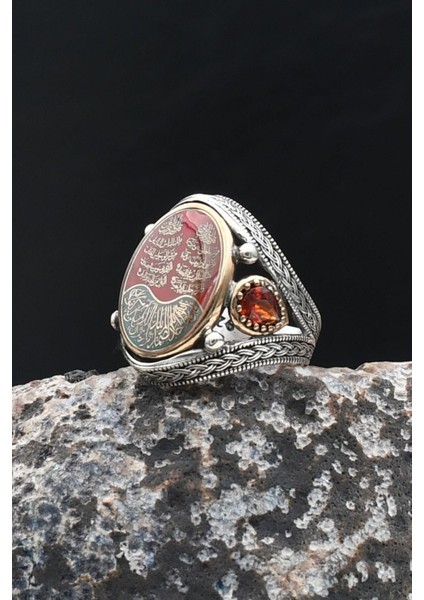 Nas ve Felak ve Ihlas Sureleri 925 Ayar Gümüş Yüzük Mineli 902203 fiyatları