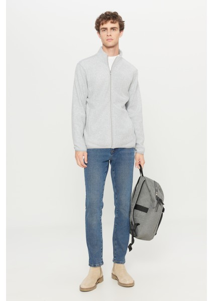 Erkek Gri Anti-pilling Tüylenme Yapmayan Standart Fit Normal Kesim Dik Yaka Sweatshirt Polar Ceket fiyatları