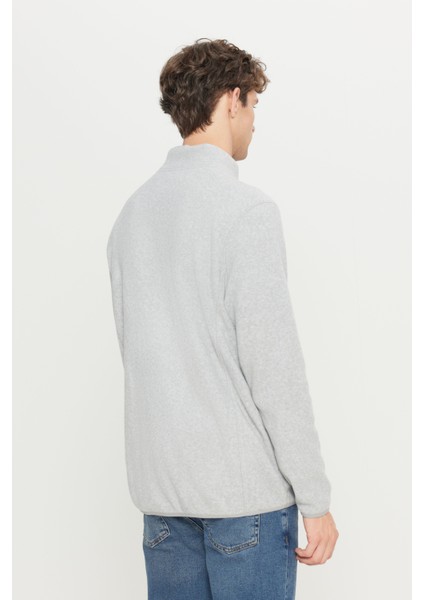 Erkek Gri Anti-pilling Tüylenme Yapmayan Standart Fit Normal Kesim Dik Yaka Sweatshirt Polar Ceket indirimleri